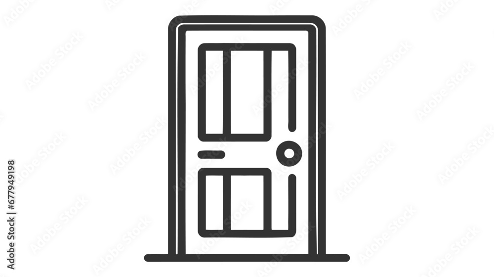 Door Icon in trendy flat style isolated on grey background. Open door symbol for your web site design, logo, app, UI.