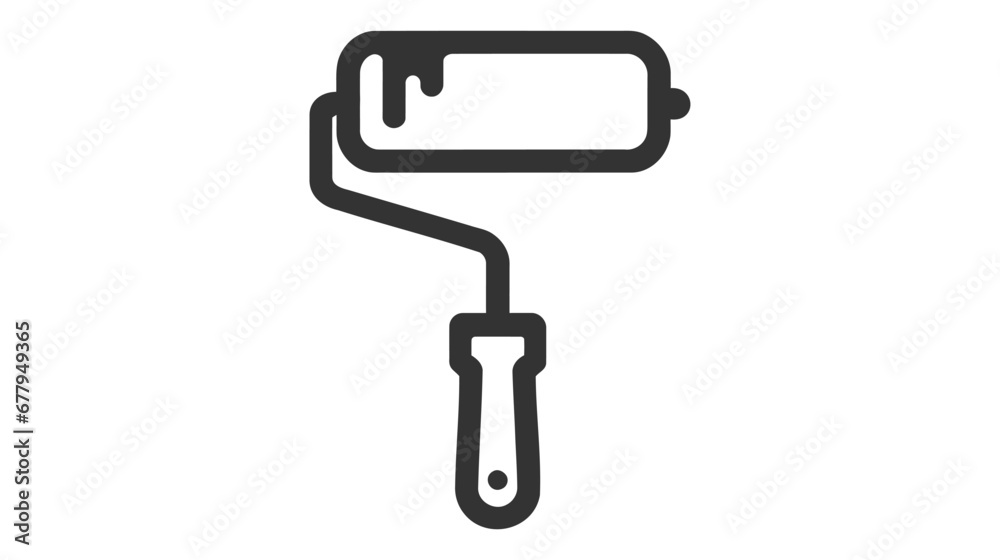 Vector icon of a paint roller on white background Vector icon of a paint roller on white background