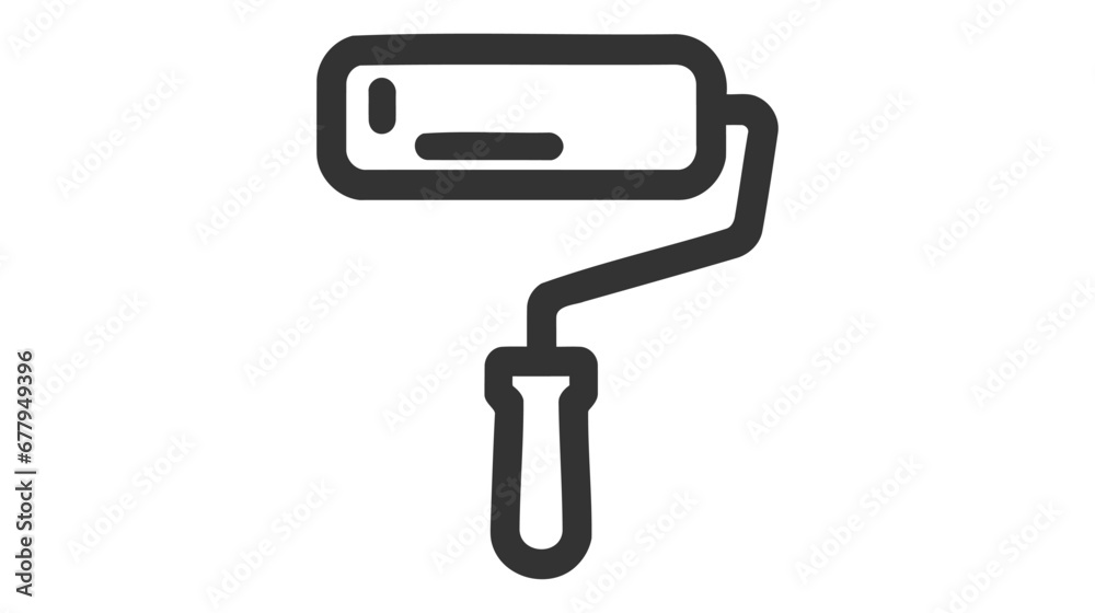 Fototapeta premium Vector icon of a paint roller on white background