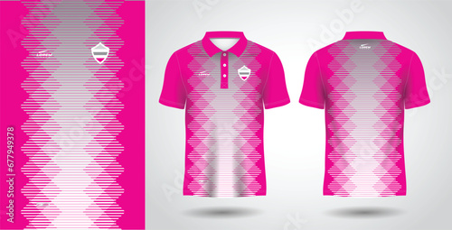 pink sublimation polo sport jersey design