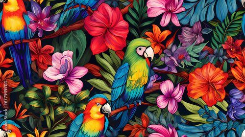 Tropical Paradise seamless pattern © Asep