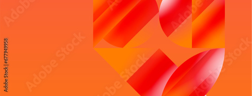 Serene gradient template. Circles and triangles mingle in minimalist perfection. Gentle fusion of forms and hues creates balanced yet captivating backdrop, embodying modern sophistication