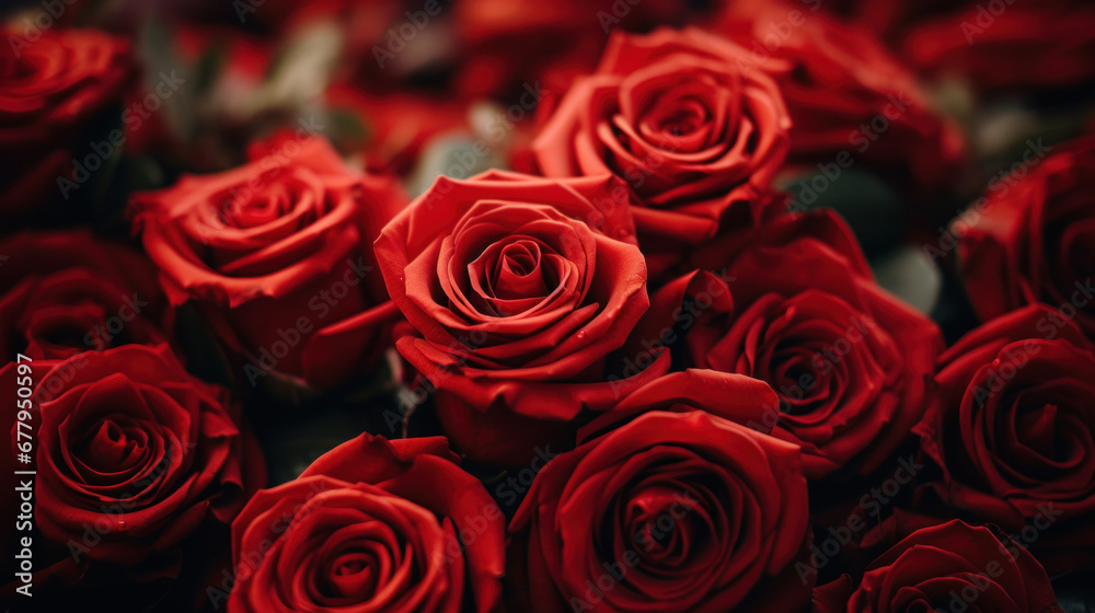 Close up of a bunch of red roses Close up of a bunch of red roses