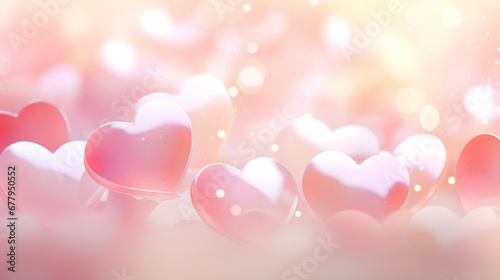 Bokeh heart background. Valentine's day concept.