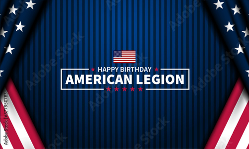 Happy Birthday American Legion Background Vector Illustration 