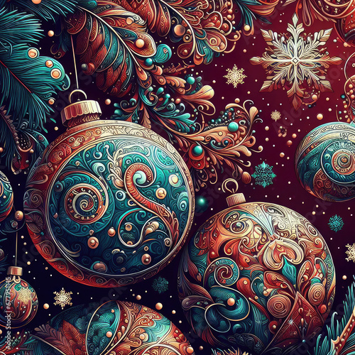 a shiny Christmas ball ornament decoration with bokeh winter background