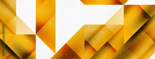 Vivid abstraction unfolds. Triangles in seamless harmony, composing dynamic geometric backdrop. Interplay of angles and hues forms captivating tapestry, evoking modernity and artistic allure