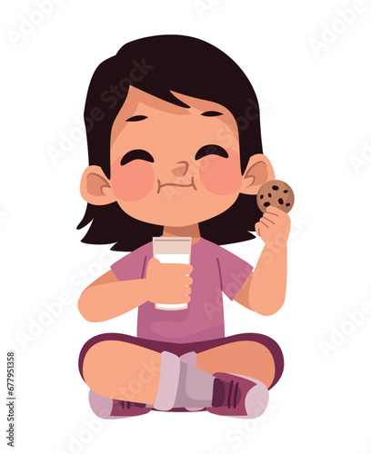 girl with cookie and milk nutrition