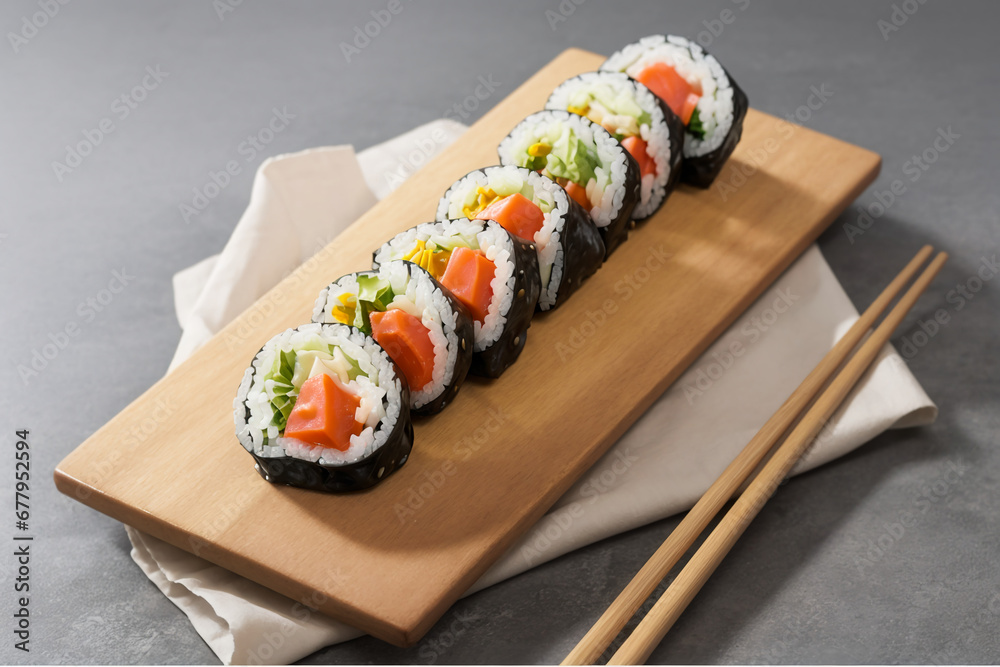 'Kimbap' of korean k-food, Vegan fastfood 'Kimbap' of korean k-food, Vegan fastfood