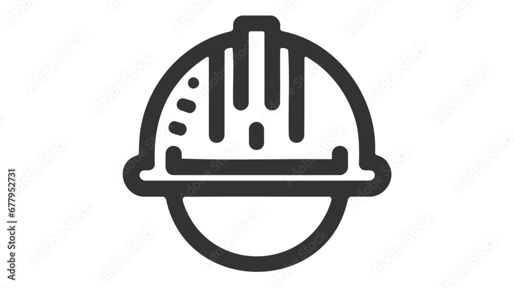 Construction safety helmet line style icon Construction safety helmet line style icon