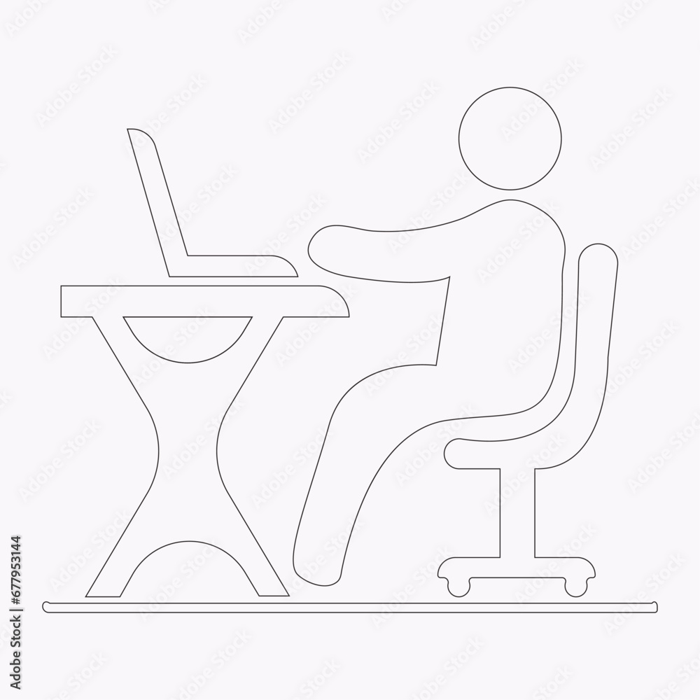 Businessman Working on Computer Vector illustration Businessman Working on Computer Vector illustration