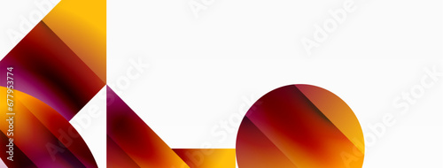Serene gradient template. Circles and triangles mingle in minimalist perfection. Gentle fusion of forms and hues creates balanced yet captivating backdrop, embodying modern sophistication