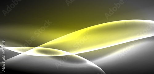 Neon-lit waves surge across background, mesmerizing dance of luminescence and motion. Dynamic backdrop captures essence of energy and modern aesthetics