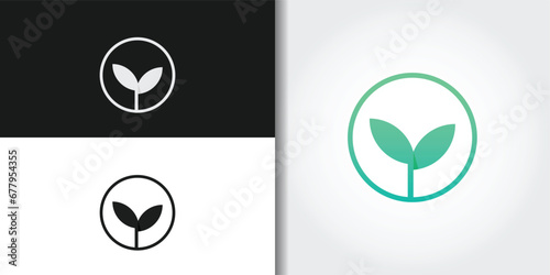 seed plant logo set