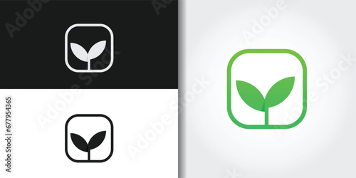 seed plant logo set