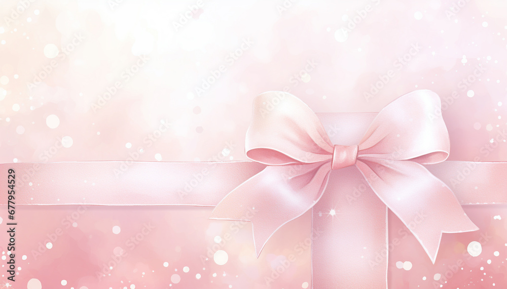 pink gift box with ribbon and snow pink gift box with ribbon and snow