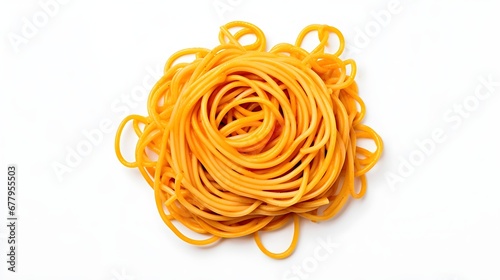 Ai generated pasta spaghetti noodles isolated on white background.