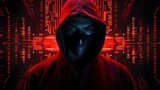 Hacker Thief Of Cryptocurrency In The Digital Online Technological World.  Generated with AI.