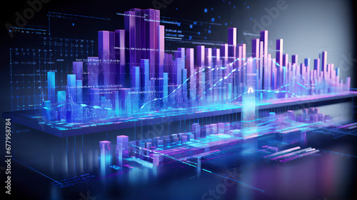 Stock market or forex trading graph and candlestick chart suitable for financial investment concept. Economy trends background for business idea and all art work design. Abstract finance background. photo