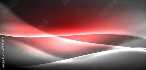 Neon-lit waves surge across background, mesmerizing dance of luminescence and motion. Dynamic backdrop captures essence of energy and modern aesthetics