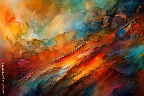 Una pintura de fondo abstracta con hermosas tonos