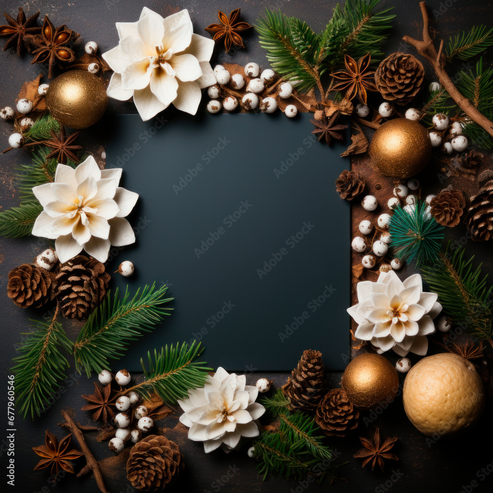 Elegant Christmas and New Year Photography Frames with ornaments Elegant Christmas and New Year Photography Frames with ornaments