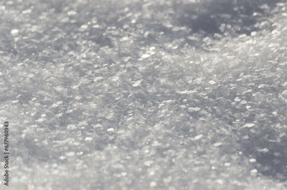 Obraz premium Snow texture. Winter background. Snowflakes close-up.