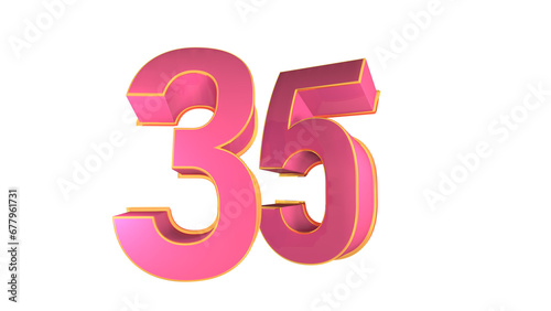 3d number 35 