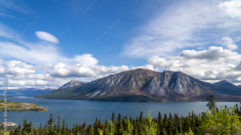 Clouds over a lake in Alaska