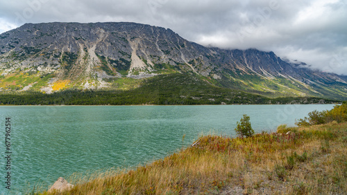 Bennet lake and mountains (Alaska adventure) photo