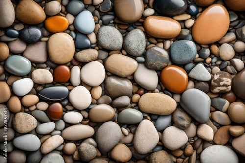 composition of stones on the seashore