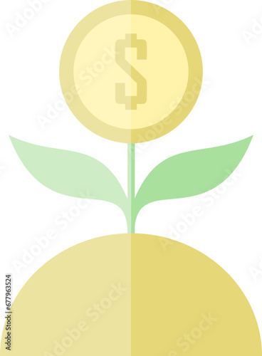 Growing money icon