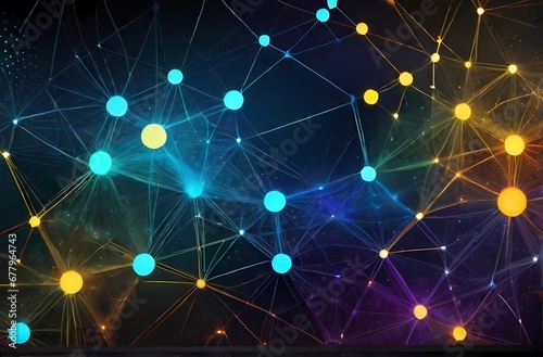 カラフルデジタルネットワークの光概念壁紙
