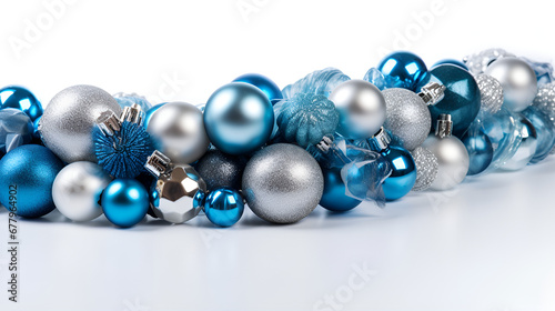 blue and silver beads, Christmas Ornament Wreath by Clever Creations
