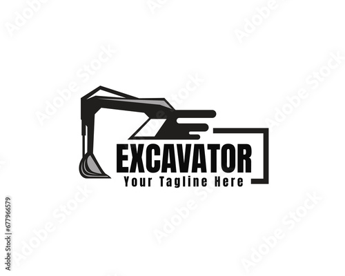 fast contractor excavator Logo design vector template illustration inspiration © syafart