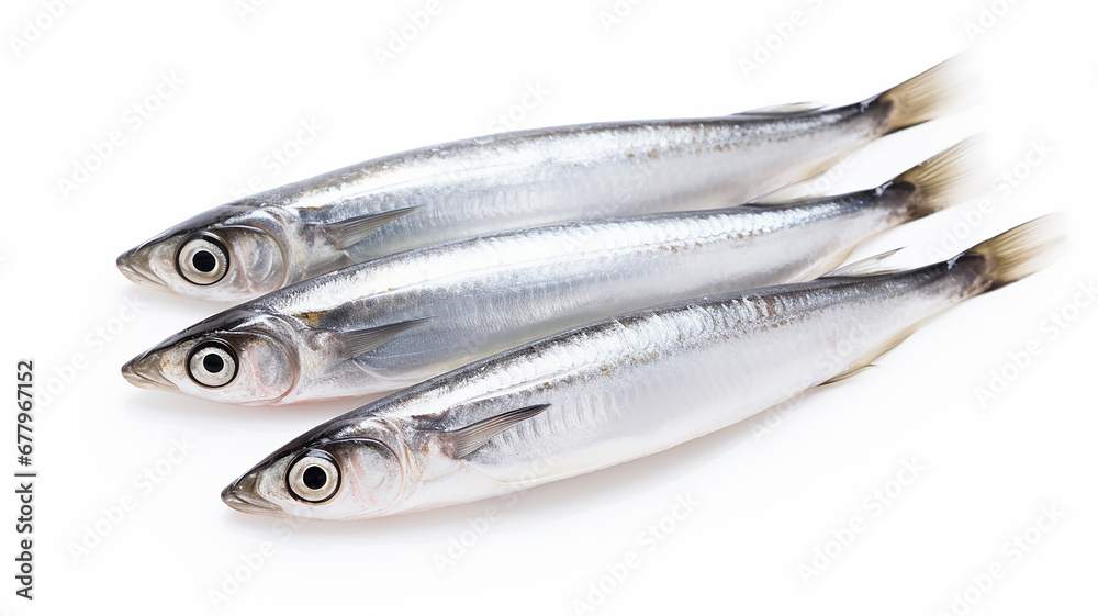 anchovy isolated on the background, fresh fish