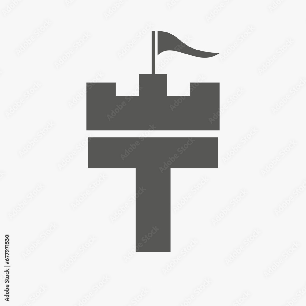 Castle Logo With T Logo Symbol Vector Template Castle Logo With T Logo Symbol Vector Template