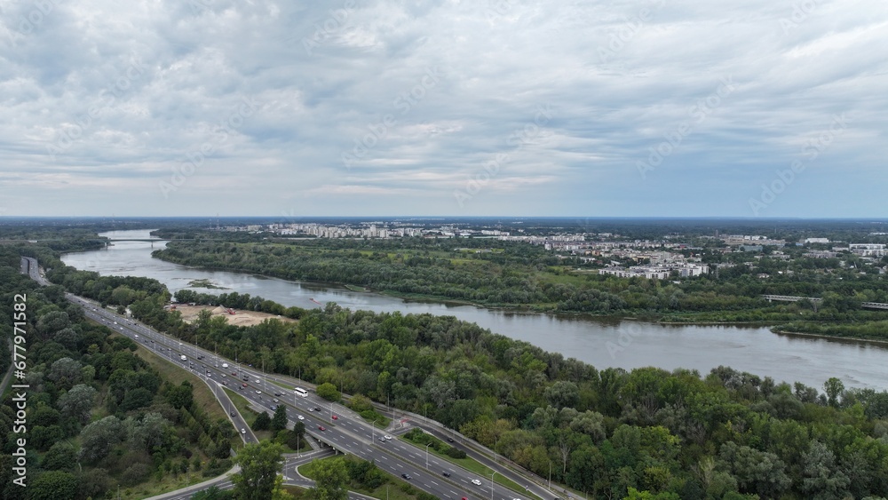 Fototapeta premium river view from drone