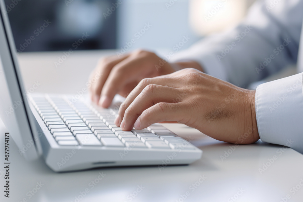 hands typing on a keyboard on the desk bokeh style background hands typing on a keyboard on the desk bokeh style background