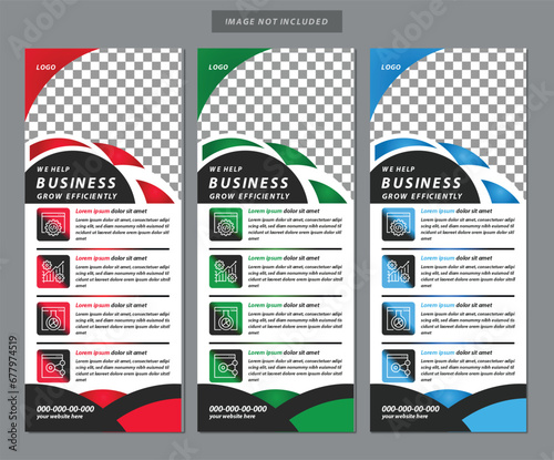 Business Flyer Layout with Red, Blue and Green Color