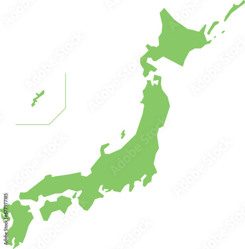 シンプルな日本地図のイメージイラスト