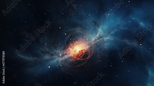 Fototapeta Naklejka Na Ścianę i Meble -  Spiral galaxy, interstellar scenery, galaxies, planets, space, futuristic world, space world, starscapes, interstellar, comets, asteroids in the outer space, dark background