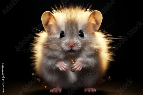 An expressive dwarf hamster with a whimsical look on its face. Generative AI photo