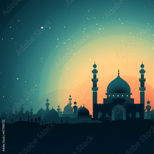silhouette of mosque in sunset © Taki