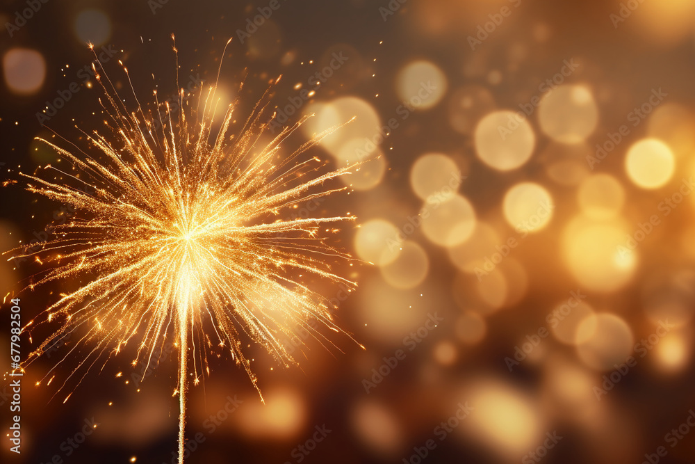 Fototapeta premium Sparkler,Burning miracle candle with bokeh