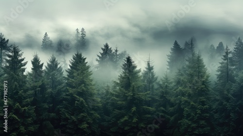 summer scene fog panorama fog illustration nature tree, grass clouds, forest sun summer scene fog panorama fog © vectorwin