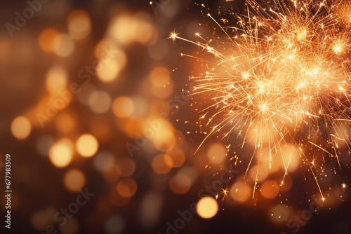 Sparkler Burning miracle candle with bokeh