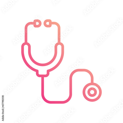 Stethoscope icon isolate white background vector stock illustration.
