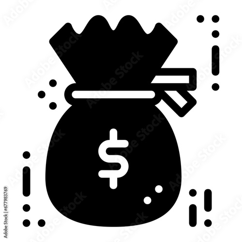 Savings icon represented by a money bag