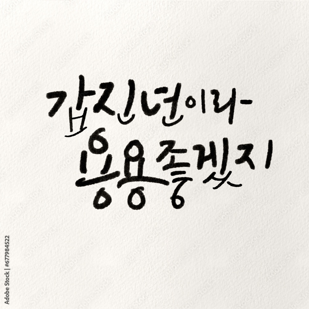 갑진년 일러스트 & 캘리그라피